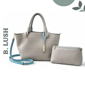 Grey Structured Tote Handbag w/ Pouch & Strap | Modern Neutral Bag